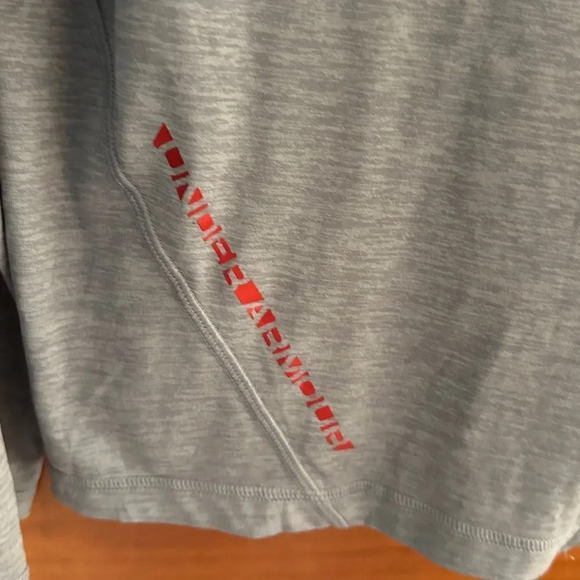 Under Armour men’s loose heat gear zip up.  Red and grey - size small - Picture 2 of 4